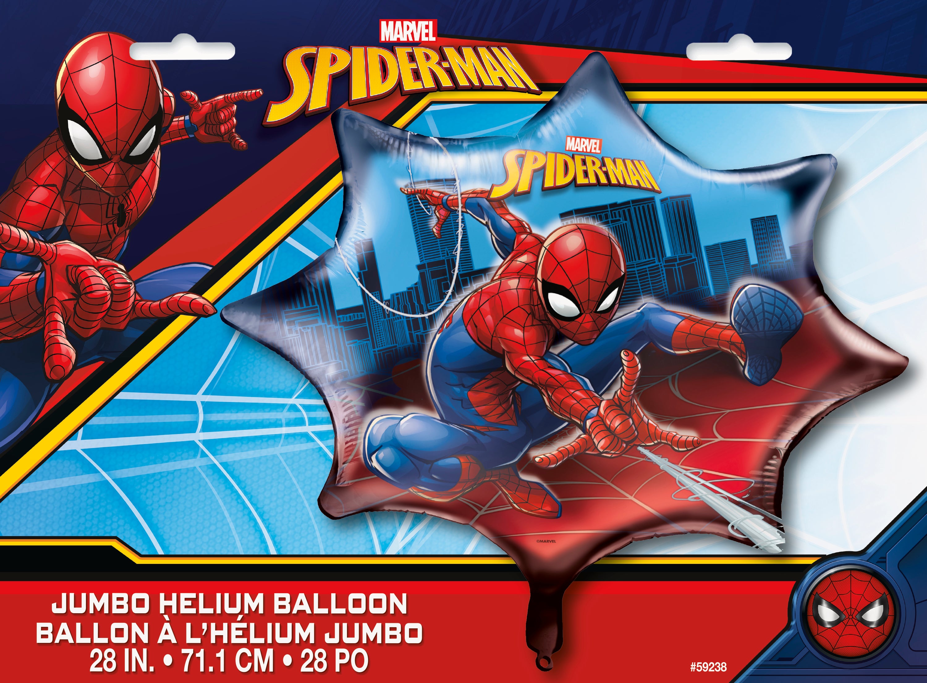 Ballon hélium géant 3D anniversaire masque de spiderman en alu