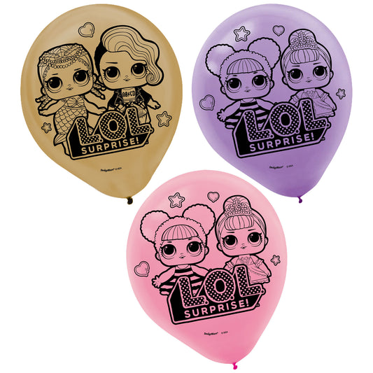 LOL Surprise! Together 4 Eva 12" Latex Balloons, 6-pc