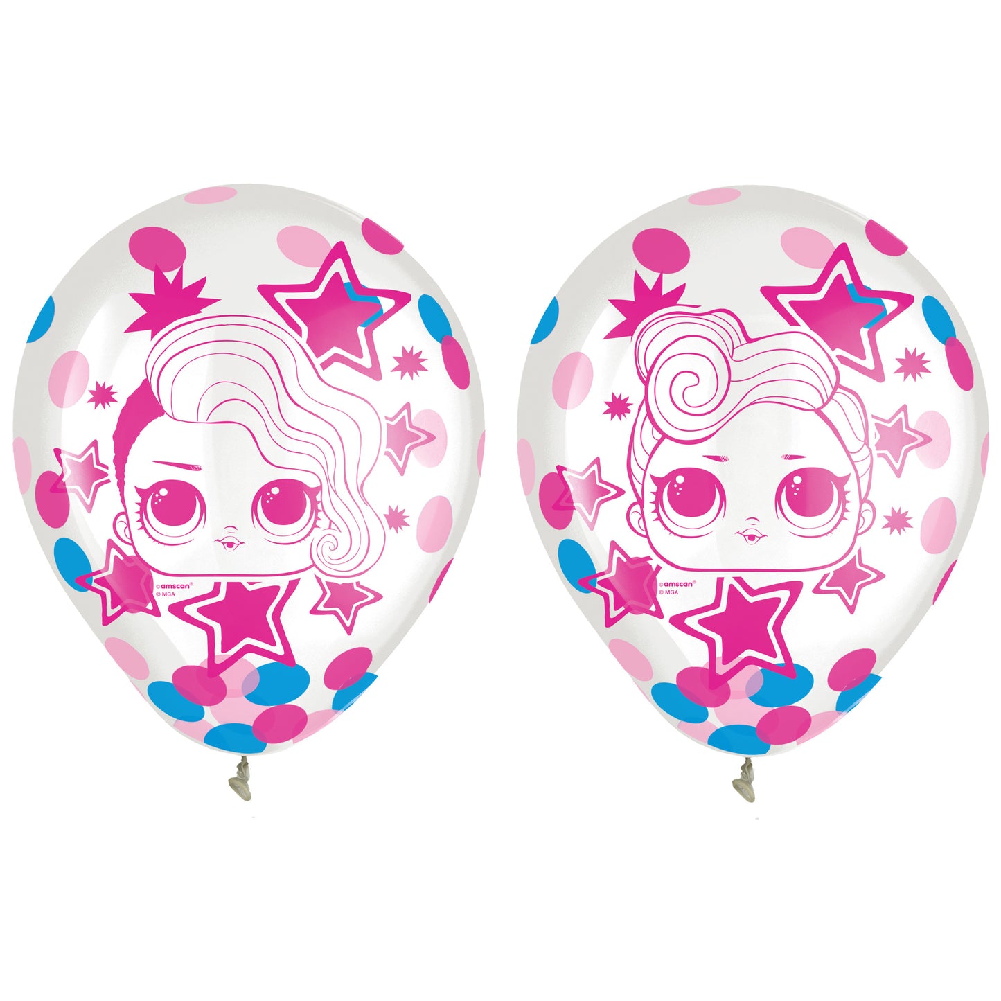 LOL Surprise! Together 4 Eva Confetti Latex Balloons, 6-pc