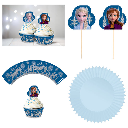 Trousse à cupcakes La Reine des neiges 2 de Disney, 72 pces