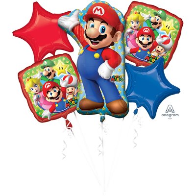 Bouquet de ballons aluminium Mario Bros