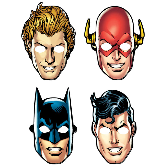 Masques en papier Justice League Heroes Unite, 8 pces