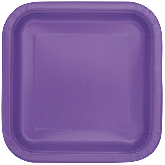 Neon Purple Square 9" Dinner Plates, 14-pc