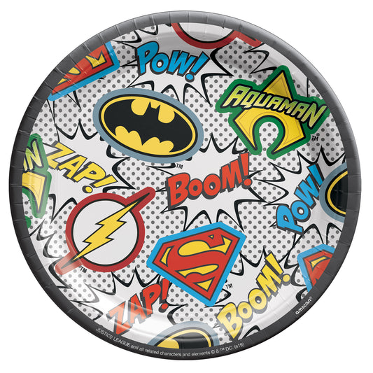 Justice League Round 7" Dessert Plates, 8-pc