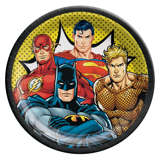 Justice League Round 9" Dinner Plates, 8-pc