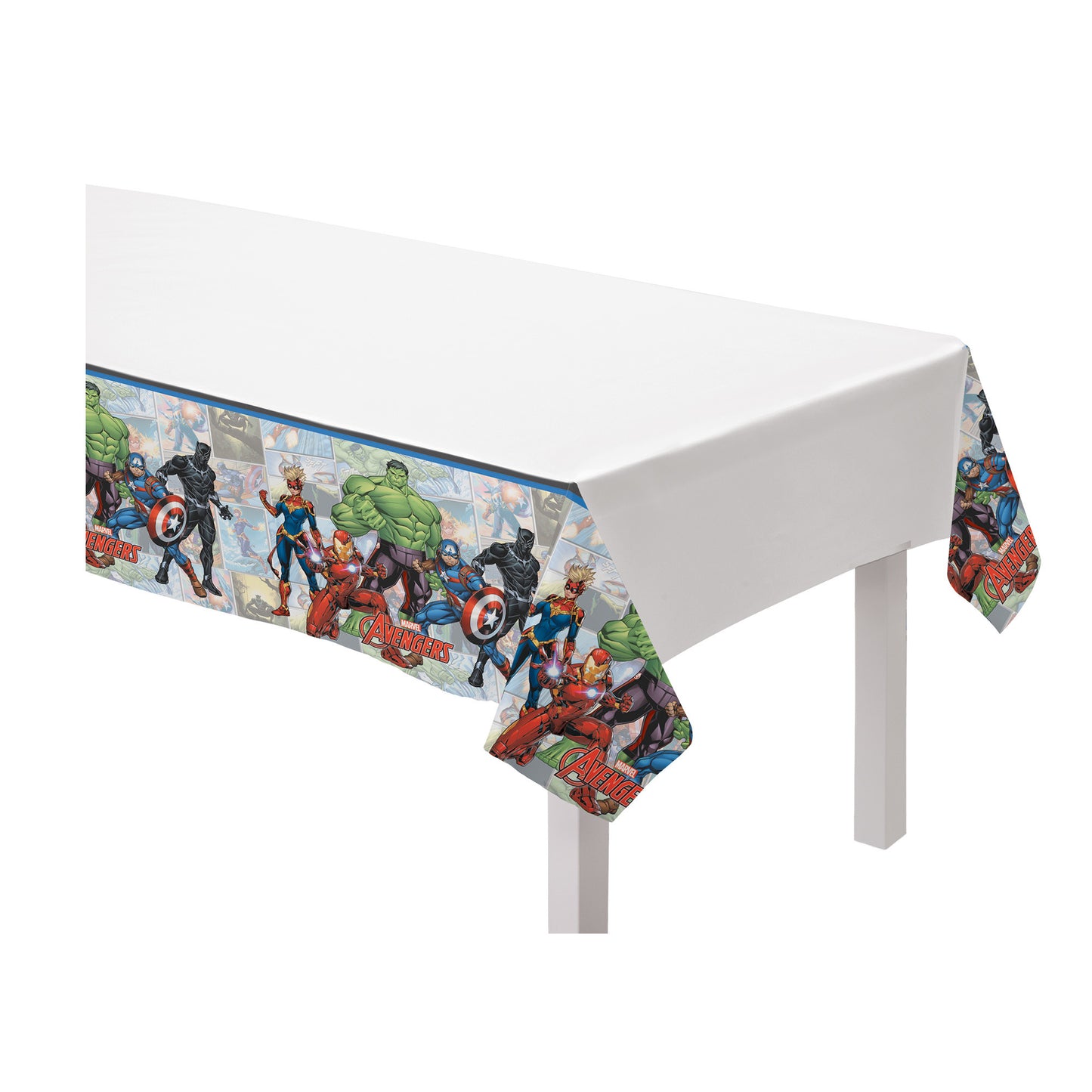 Marvel Powers Unite Rectangular Plastic Table Cover, 54" x 96"