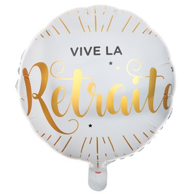 Ballon aluminium Vive La Retraite, 45 cm