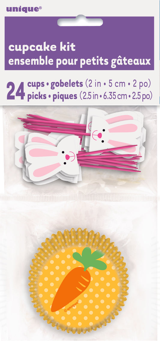 Bunny Carrot Cupcake Kit, 24-pc