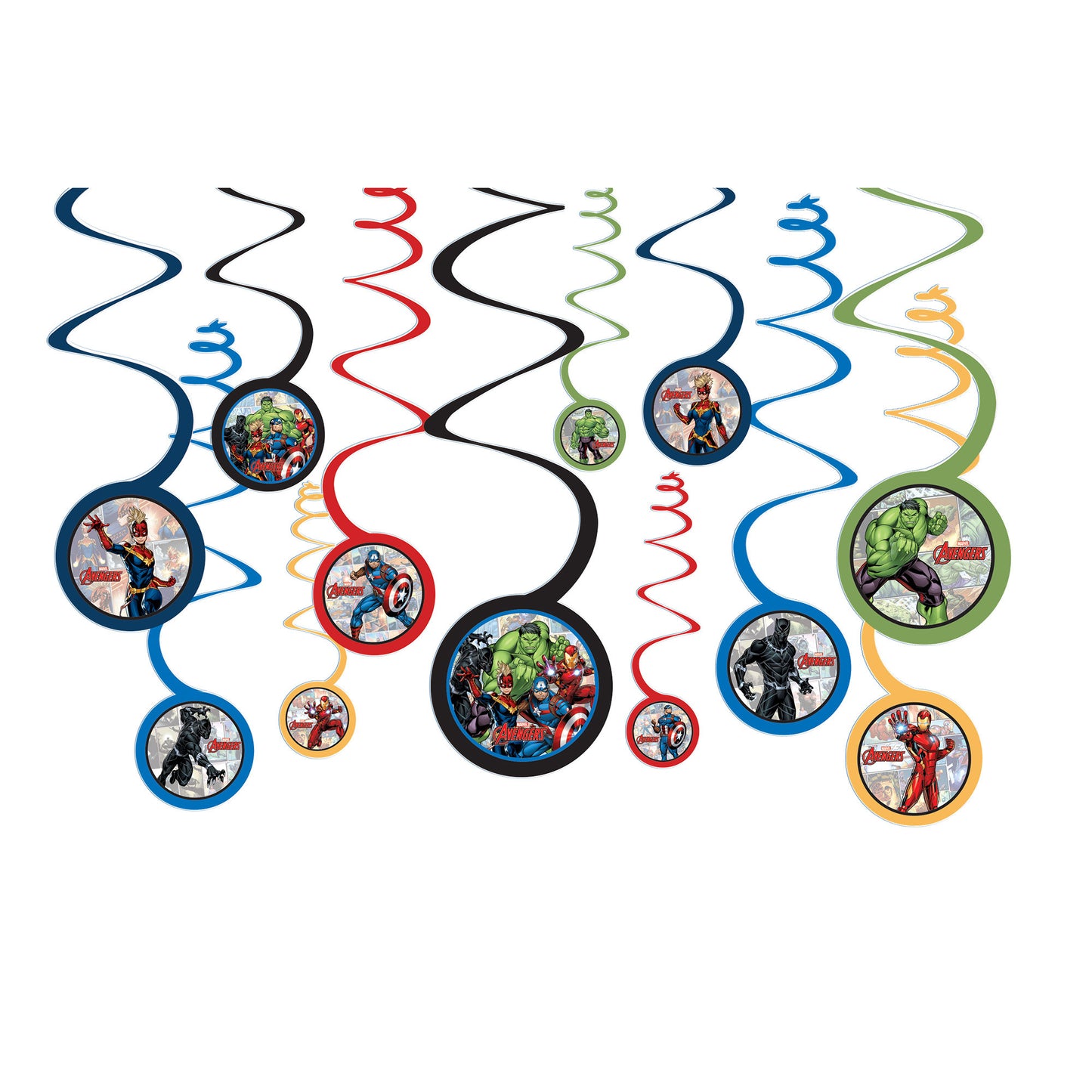 Marvel Powers Unite Swirl Decorations, 12-pc