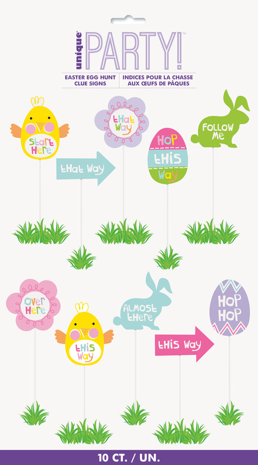 Easter Egg Hunt Clue Signs, 10-pc