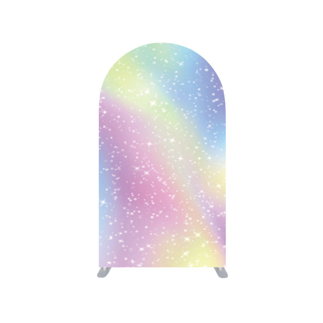 *Rental* Pastel Colors with Stars Large Arch, 4x7-Ft