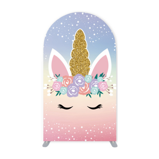 *Rental* Unicorn with Gold Horns Large Arch, 4x7-Ft