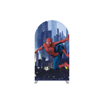 *Rental* Spiderman Blue City Large Arch, 4x7-Ft