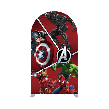 *Rental* Avengers Red Background Large Arch, 4x7-Ft