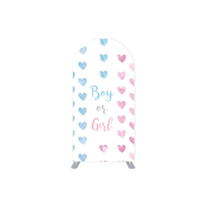 *Rental* Gender Reveal with Hearts Small Arch, 3x6-Ft