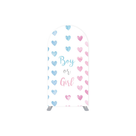 *Rental* Gender Reveal with Hearts Small Arch, 3x6-Ft