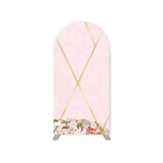 *Location* Pastel Pink and Gold Baby Shower Girl 2 Small Arch, 3x6-Ft