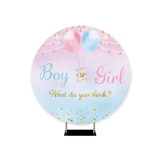 *Location* Gender Reveal Pink and Blue Pastel Round, 6 ½ Circonférence