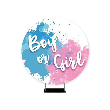 *Rental* Gender Reveal Pink and Blue Round, 6 ½ Circumference