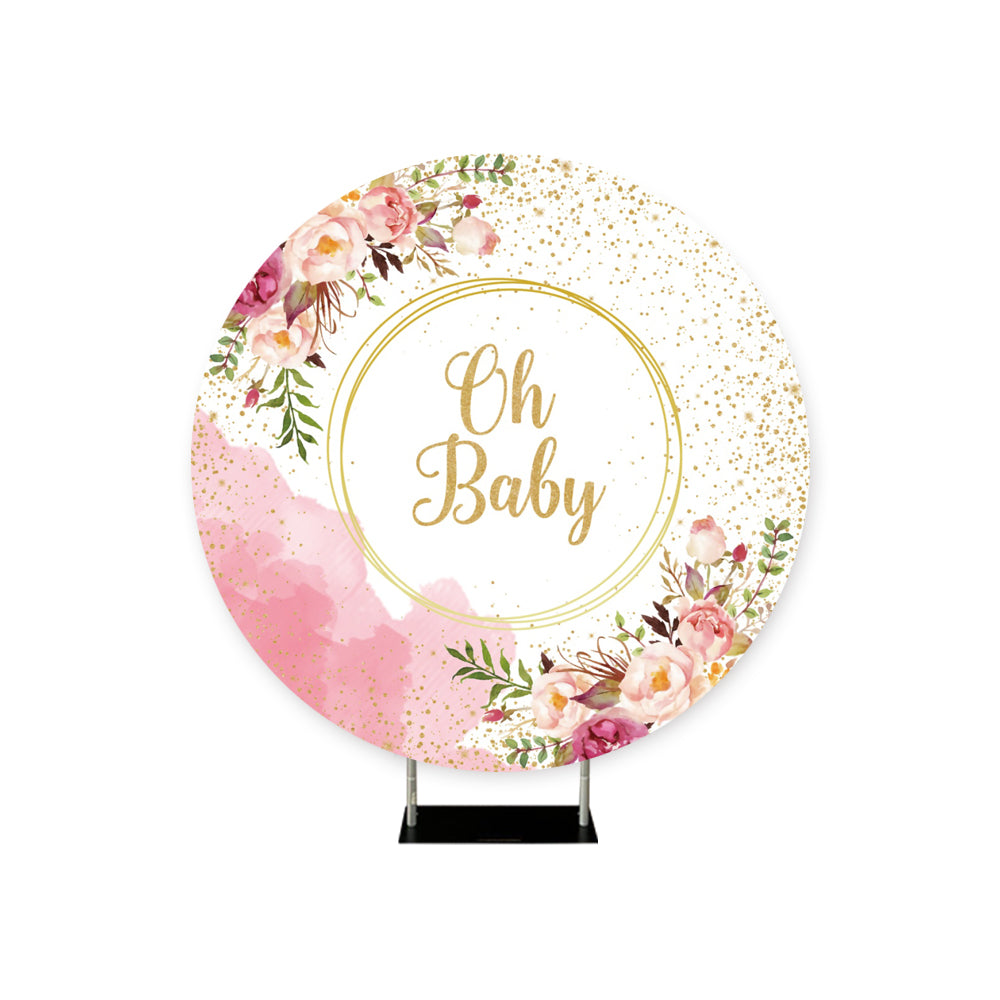 *Rental* Oh Baby Flowers Baby Shower Round, 6 ½ Circumference
