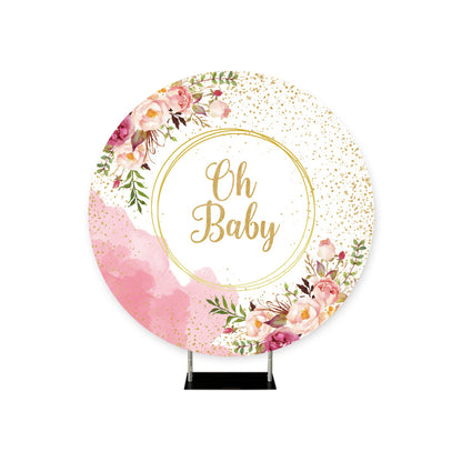 *Rental* Oh Baby Flowers Baby Shower Round, 6 ½ Circumference
