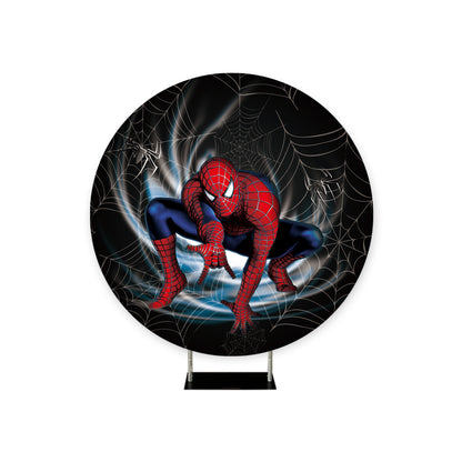 *Rental* Spiderman Black Background Round, 6 ½ Circumference