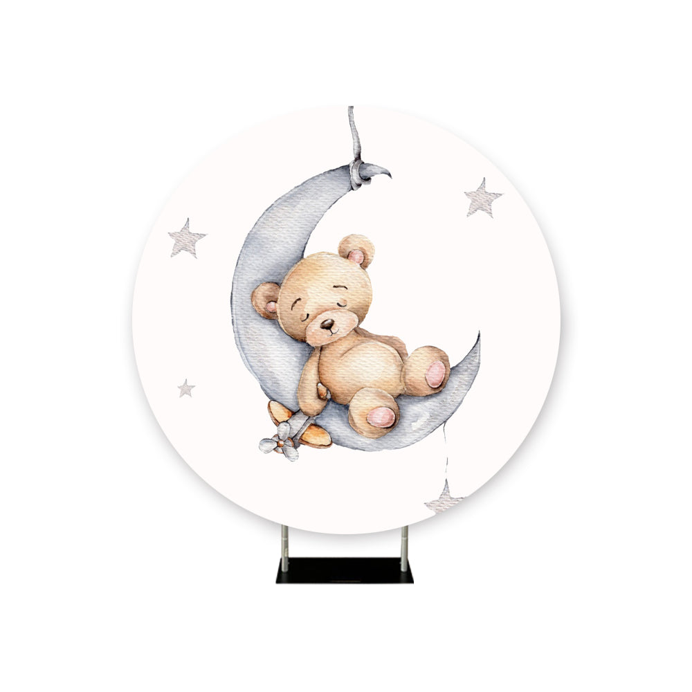 *Rental* Baby Shower Boy Bear on Moon Round, 6 ½ Circumference