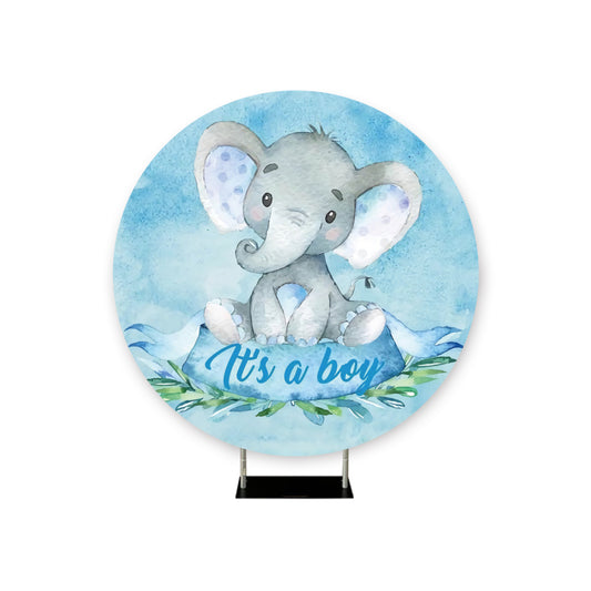 *Rental* Baby Shower Boy Elephant Round, 6 ½ Circumference