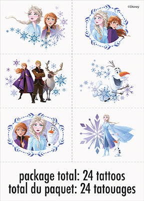 Disney Frozen 2 Tattoos, 24-pc