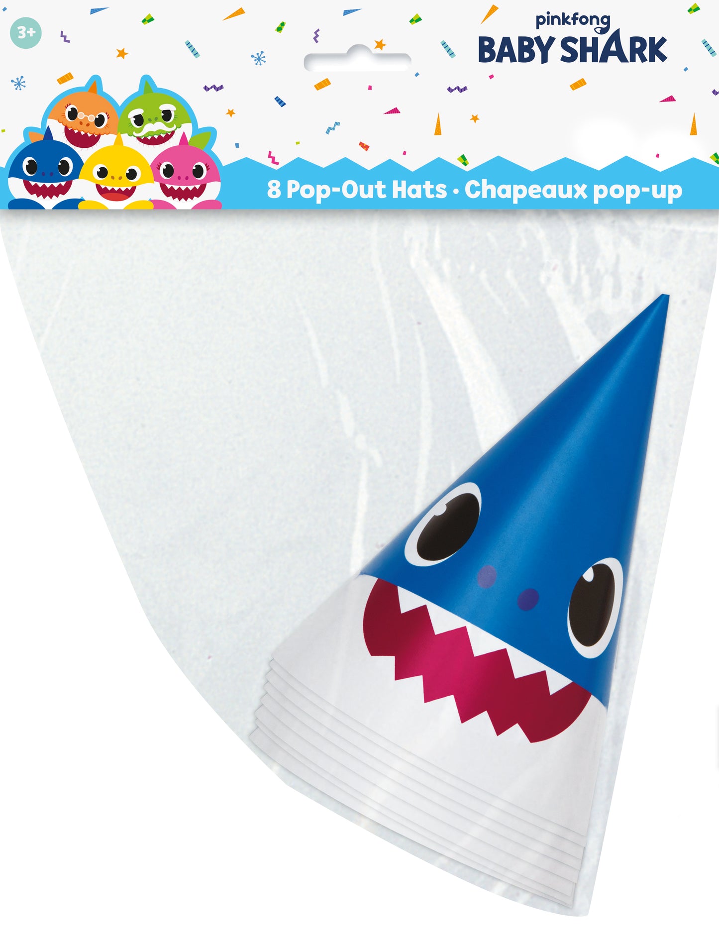 Chapeaux de fête bébé requin, 8 pces