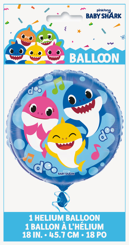 Baby Shark Round Foil Balloon, 18"