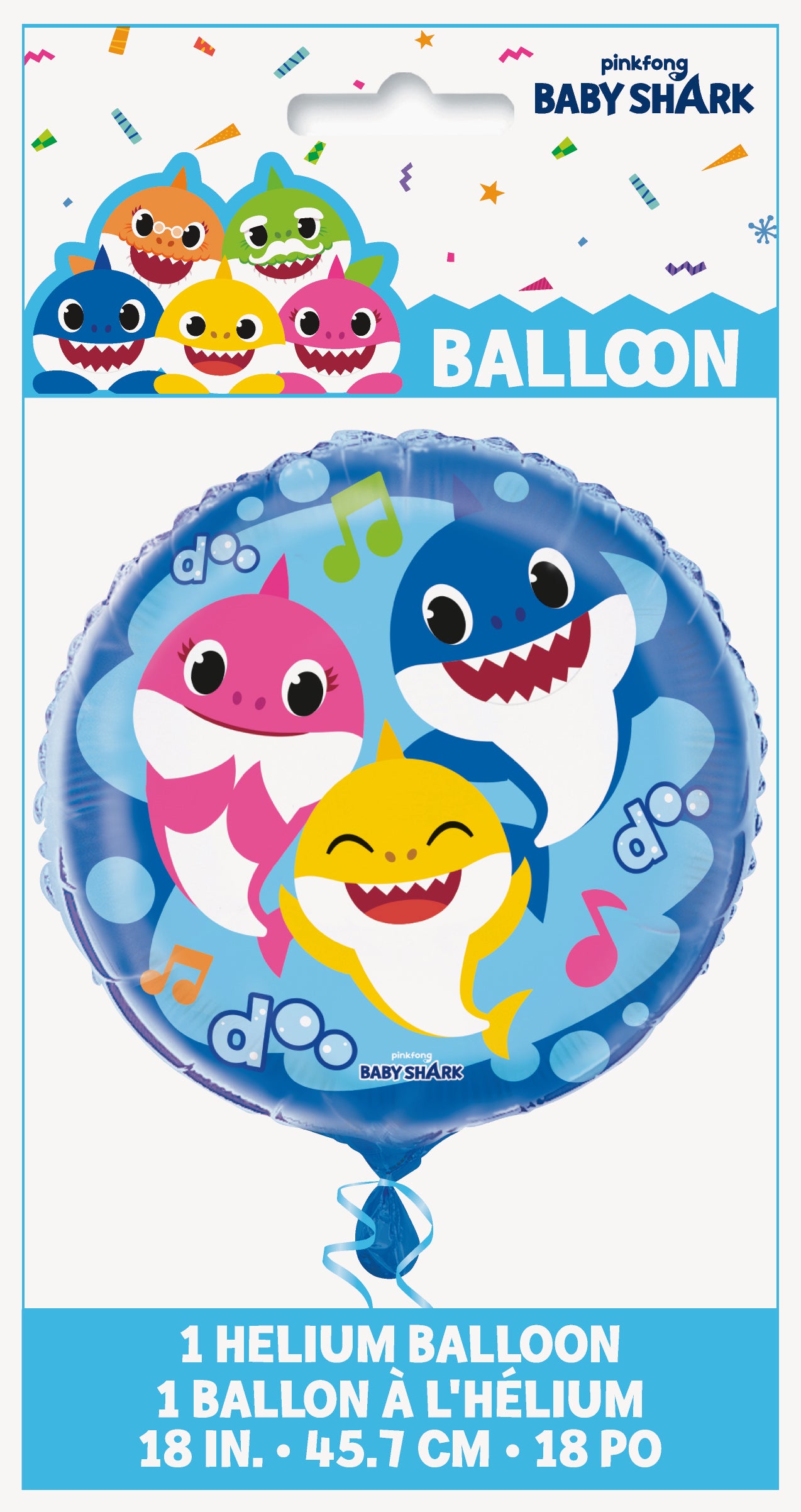 Ballon aluminium rond bébé requin, 18"