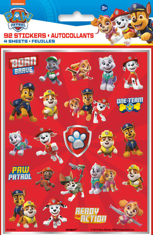 Paw Patrol Sticker Sheets, 4-pc