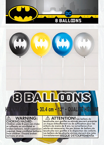 Batman 12" Latex Balloons, 8-pc