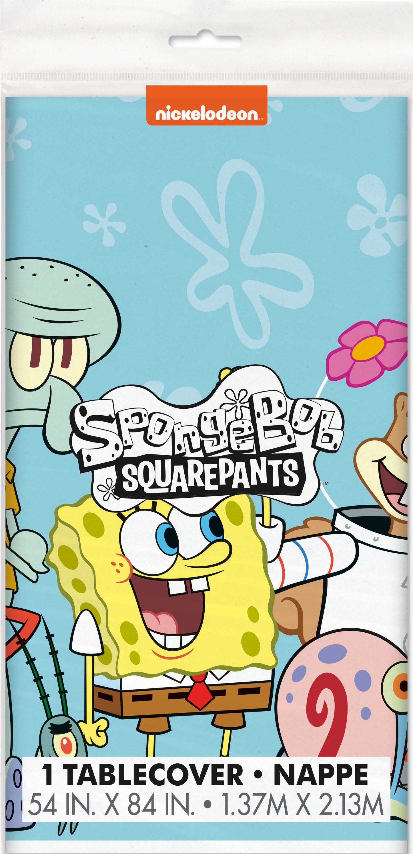 Housse de table rectangulaire en plastique SpongeBob SquarePants, 54" x 84" 