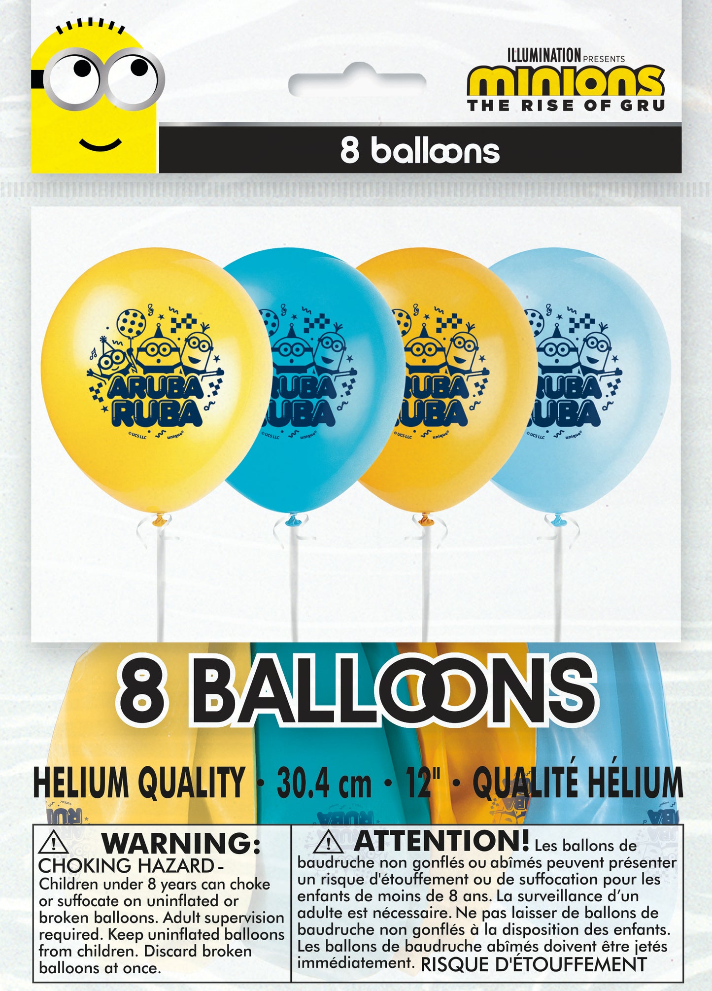Minions 2 12" Latex Balloons, 8-pc