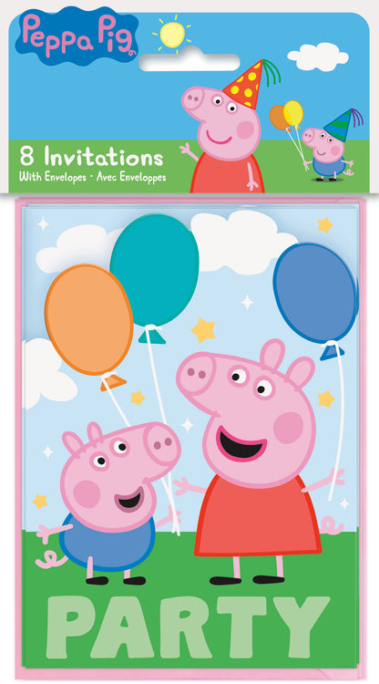 Peppa Pig Invitations, 8-pc