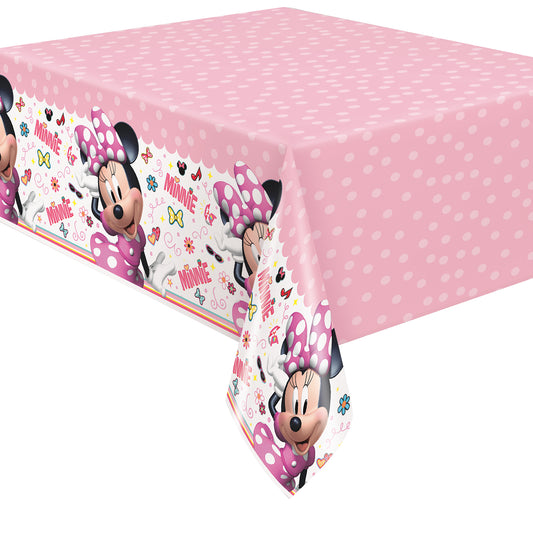 Disney Iconic Minnie Mouse Rectangular Plastic Table Cover, 54" x 84"