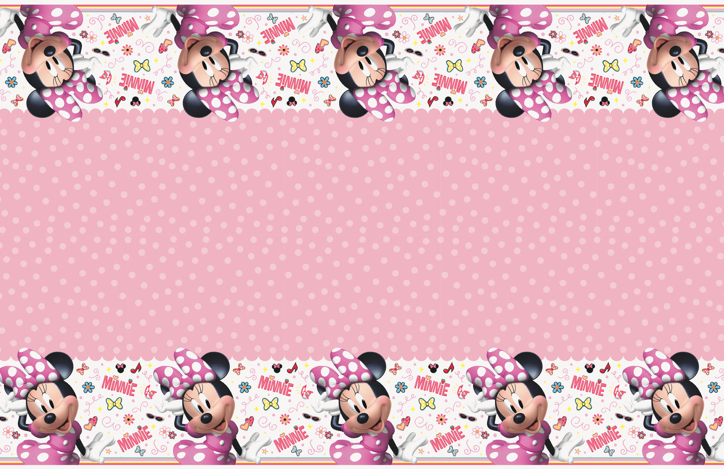 Disney Iconic Minnie Mouse Rectangular Plastic Table Cover, 54" x 84"