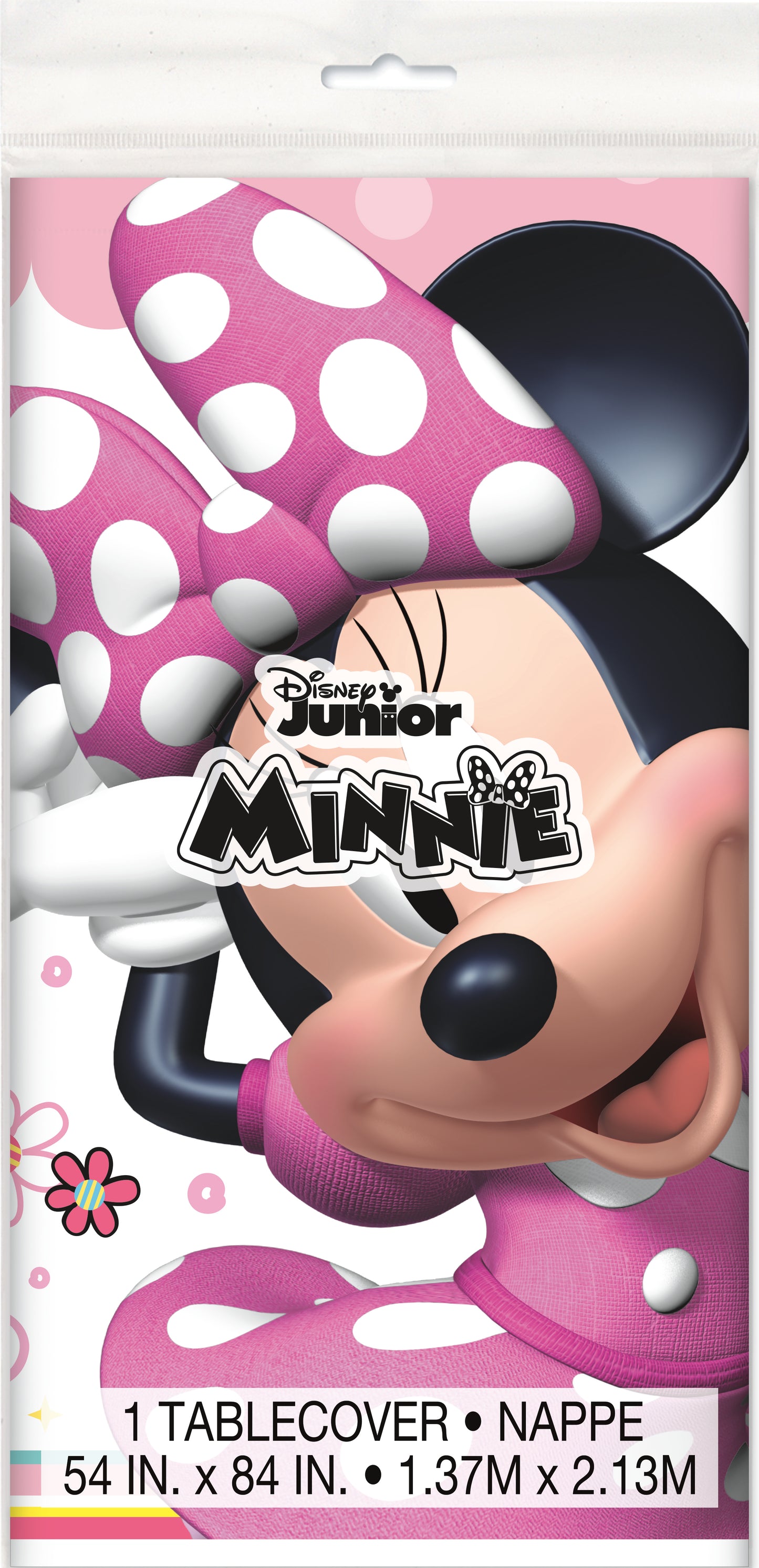 Disney Iconic Minnie Mouse Rectangular Plastic Table Cover, 54" x 84"