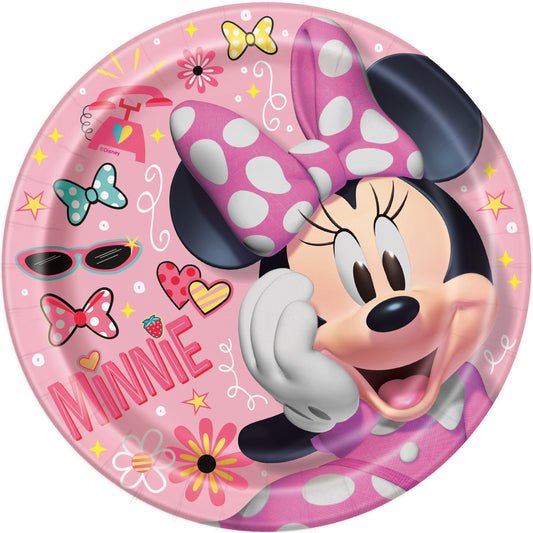 Assiettes à dîner rondes de 9 po Disney Iconic Minnie Mouse, 8 pces 
