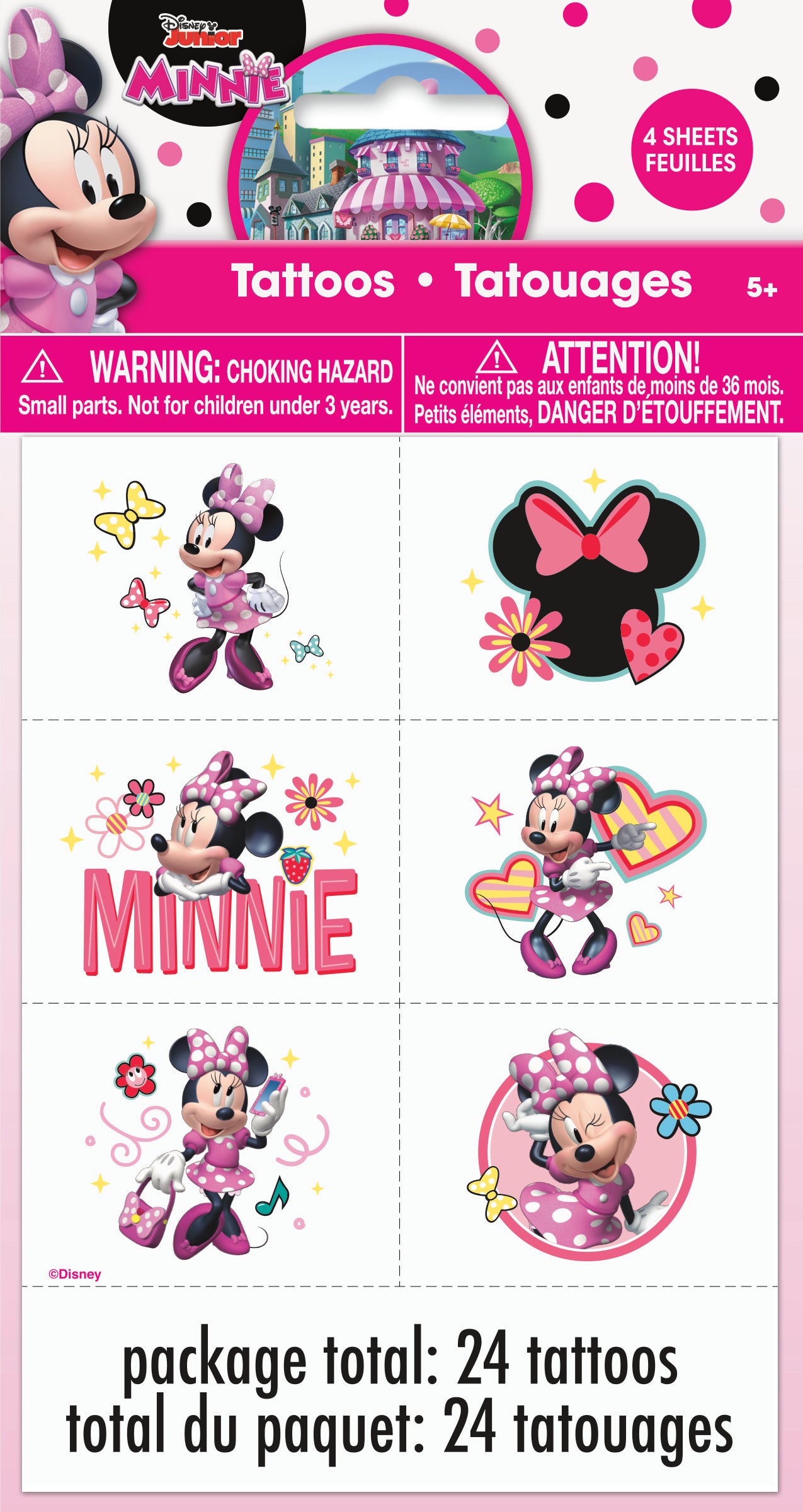 Disney Iconic Minnie Mouse Tattoos, 24-pc