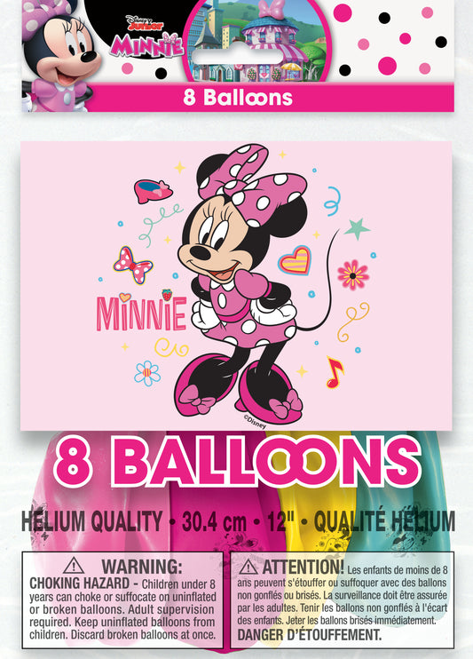 Ballons en latex Disney Iconic Minnie Mouse de 12 po, 8 pces