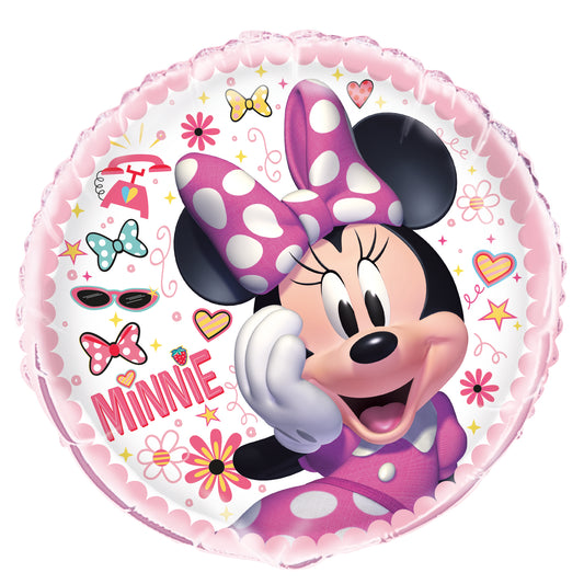 Disney Iconic Minnie Mouse Round Foil Balloon, 18"