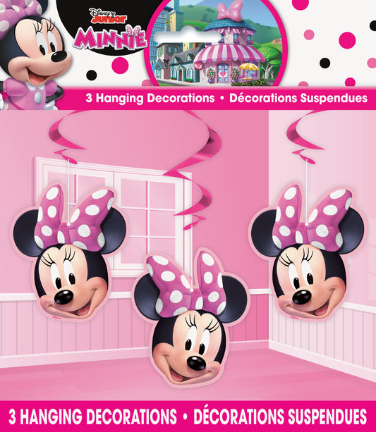 Disney Iconic Minnie Mouse Hanging Swirl Decorations 26", 3-pc