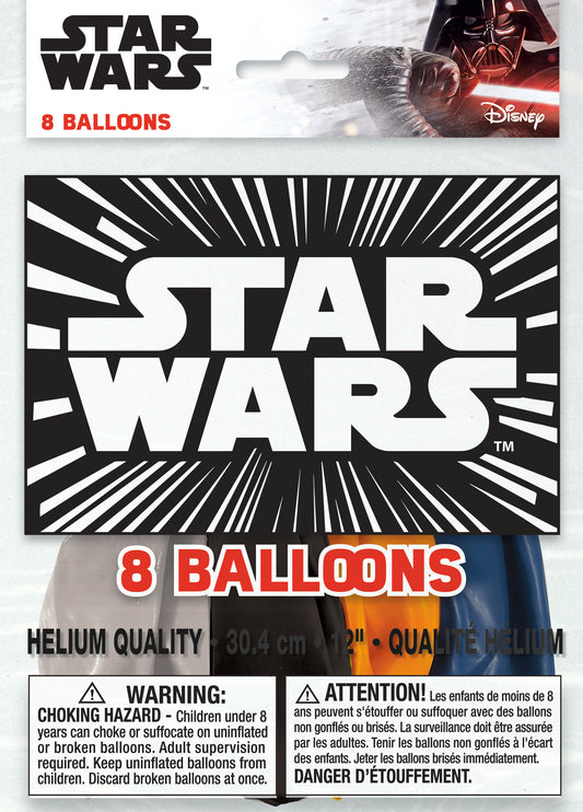 Ballons en latex Star Wars Classic de 12 po, 8 pces 
