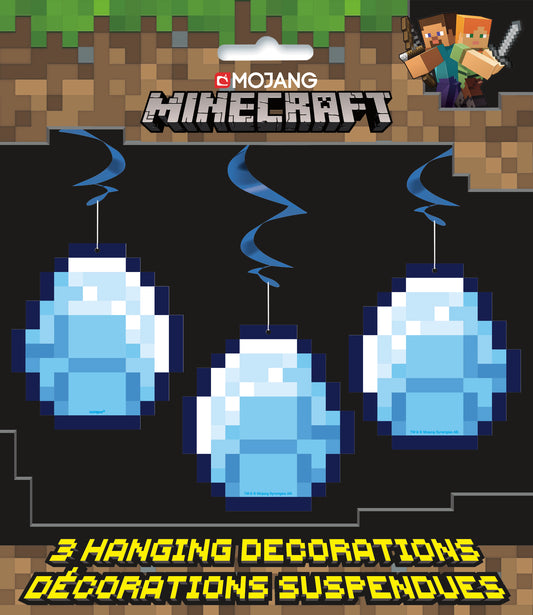 Décorations tourbillonnantes à suspendre Minecraft 26 po, 3 pièces 
