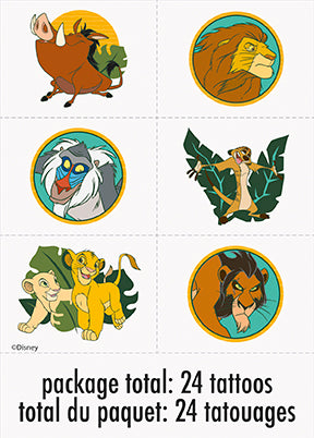 Disney Lion King Tattoos, 24-pc