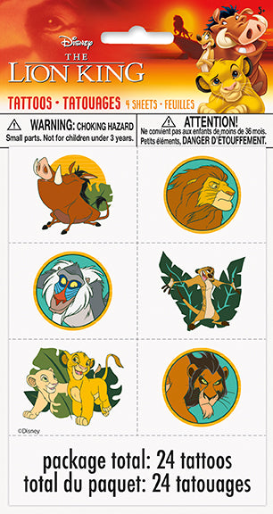 Disney Lion King Tattoos, 24-pc