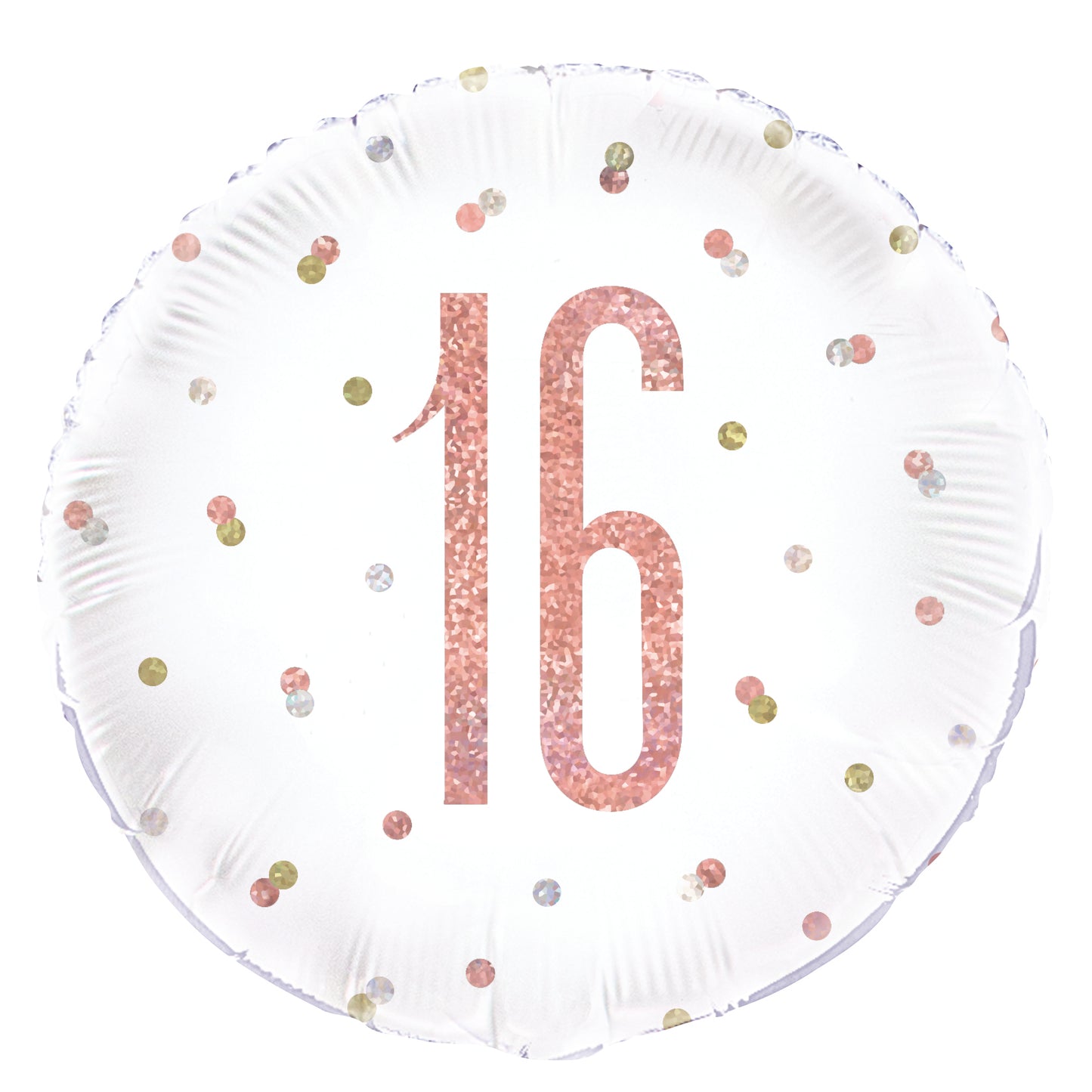 Ballon rond en feuille d'or rose 16e anniversaire avec chiffres scintillants, 18 po